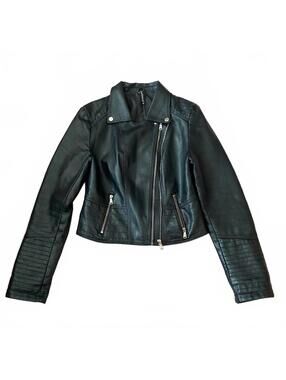 Lanmas Biker-core Short Leather-look Jacket Size XL